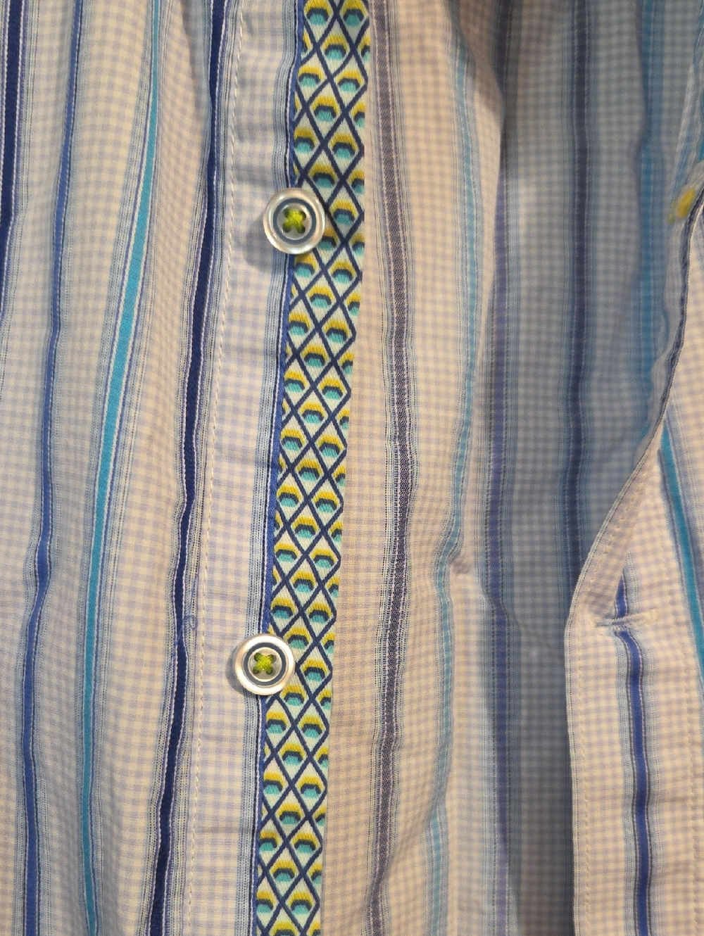 Robert Graham Men's Blue Long Sleeve Cotton Button Up Shirt Flip Cuff - Size S - Picture 7 of 16